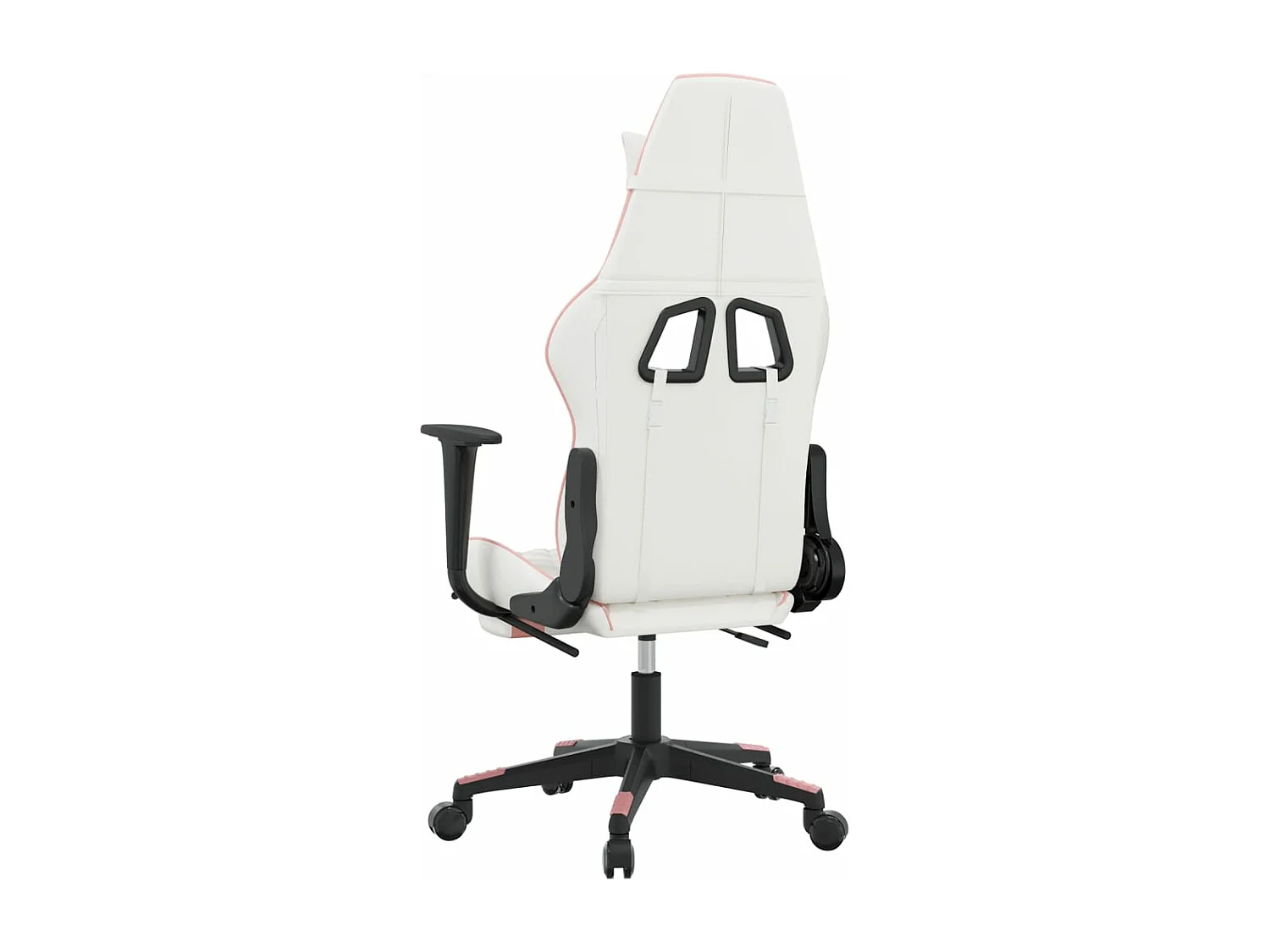 Chaise de jeu avec repose-pied Blanc et rose Similicuir