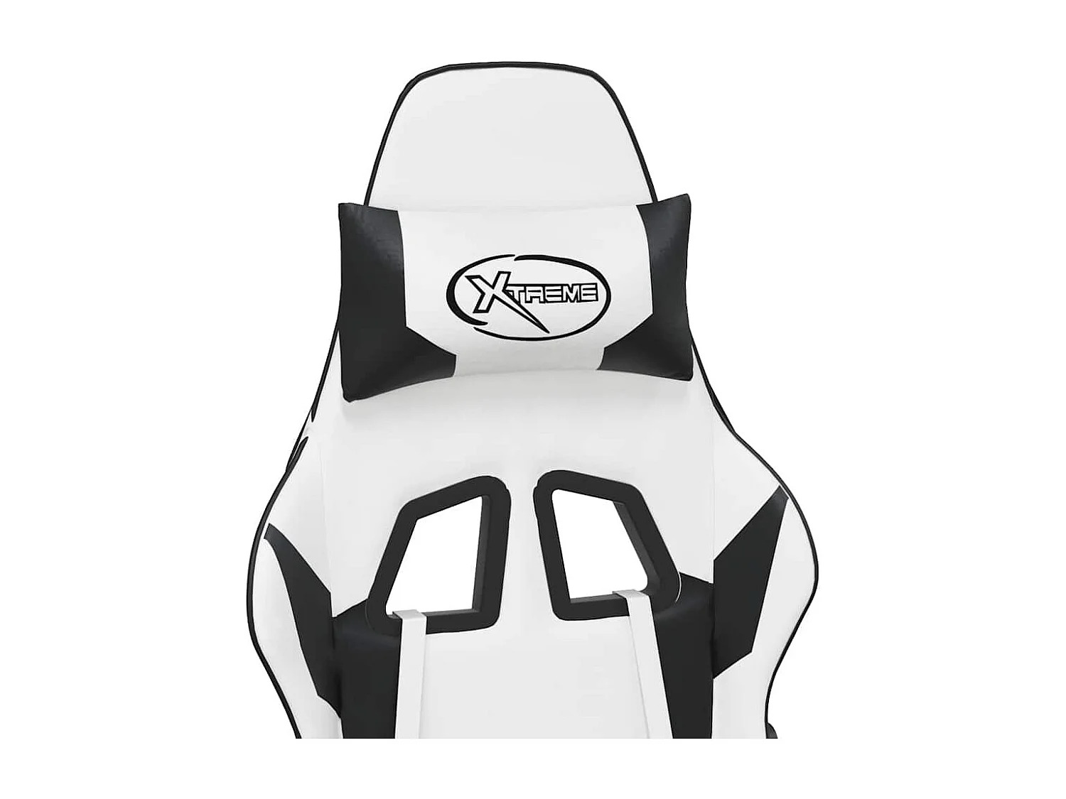 Chaise de jeu de massage avec repose-pied Blanc noir Similicuir