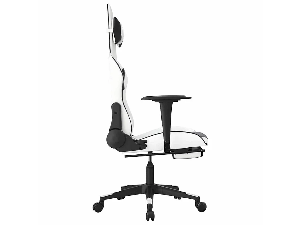 Chaise de jeu de massage avec repose-pied Blanc noir Similicuir