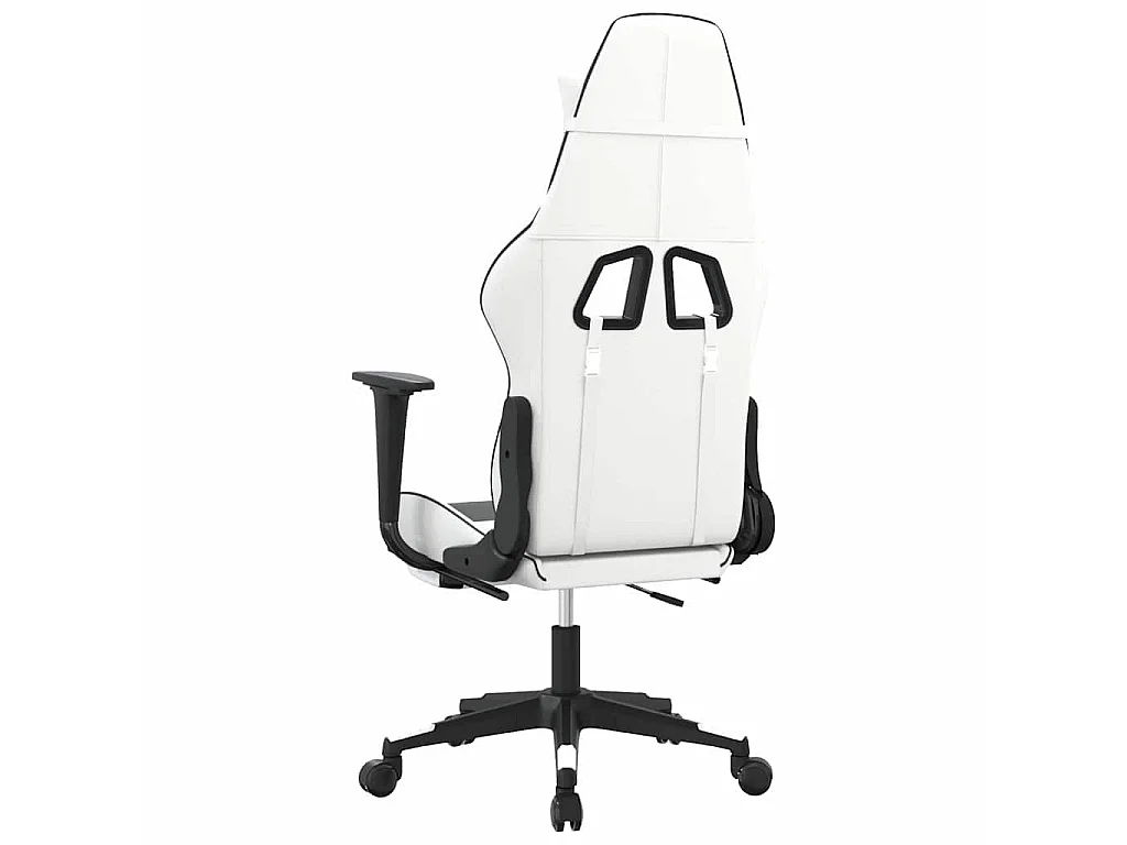 Chaise de jeu de massage avec repose-pied Blanc noir Similicuir