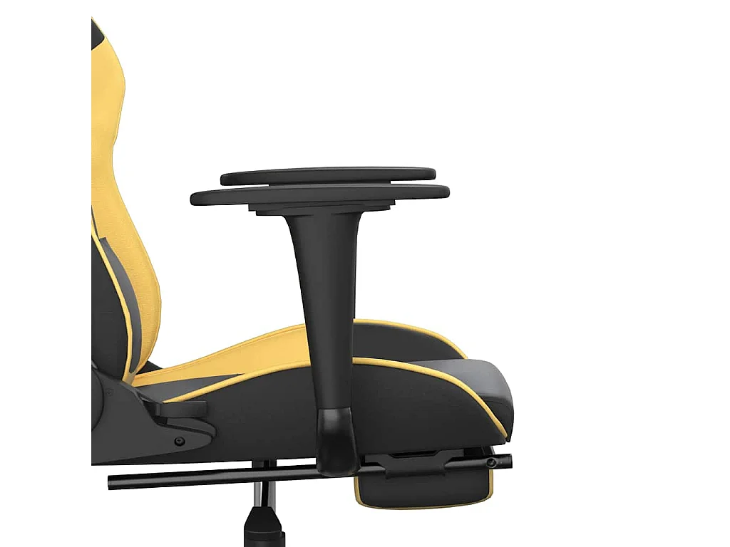 Massage gamestoel met voetensteun kunstleer zwart/goudkleurig
