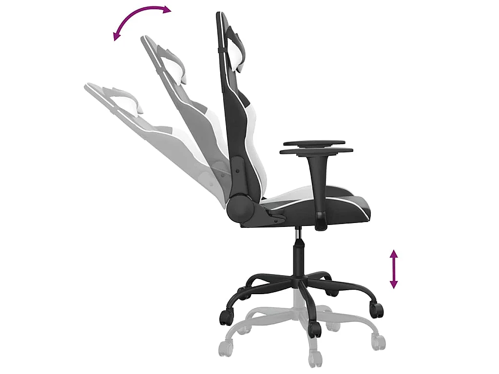 Chaise de jeu de massage Noir et blanc Similicuir