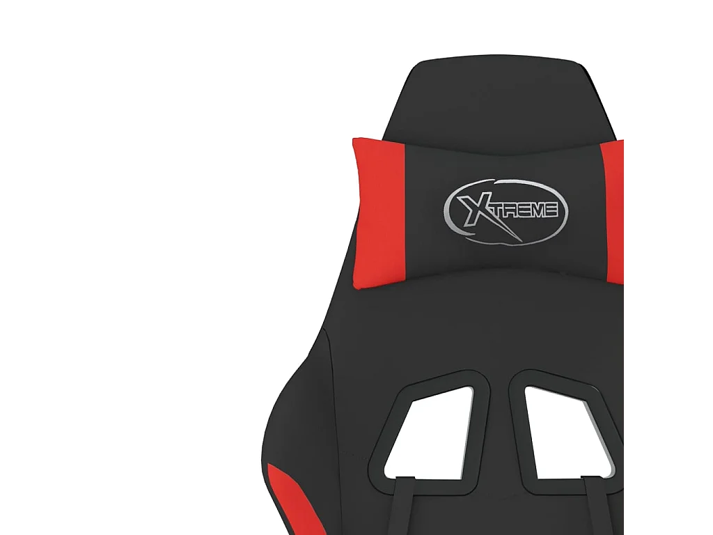 Chaise de jeu de massage avec repose-pied Noir et rouge Tissu