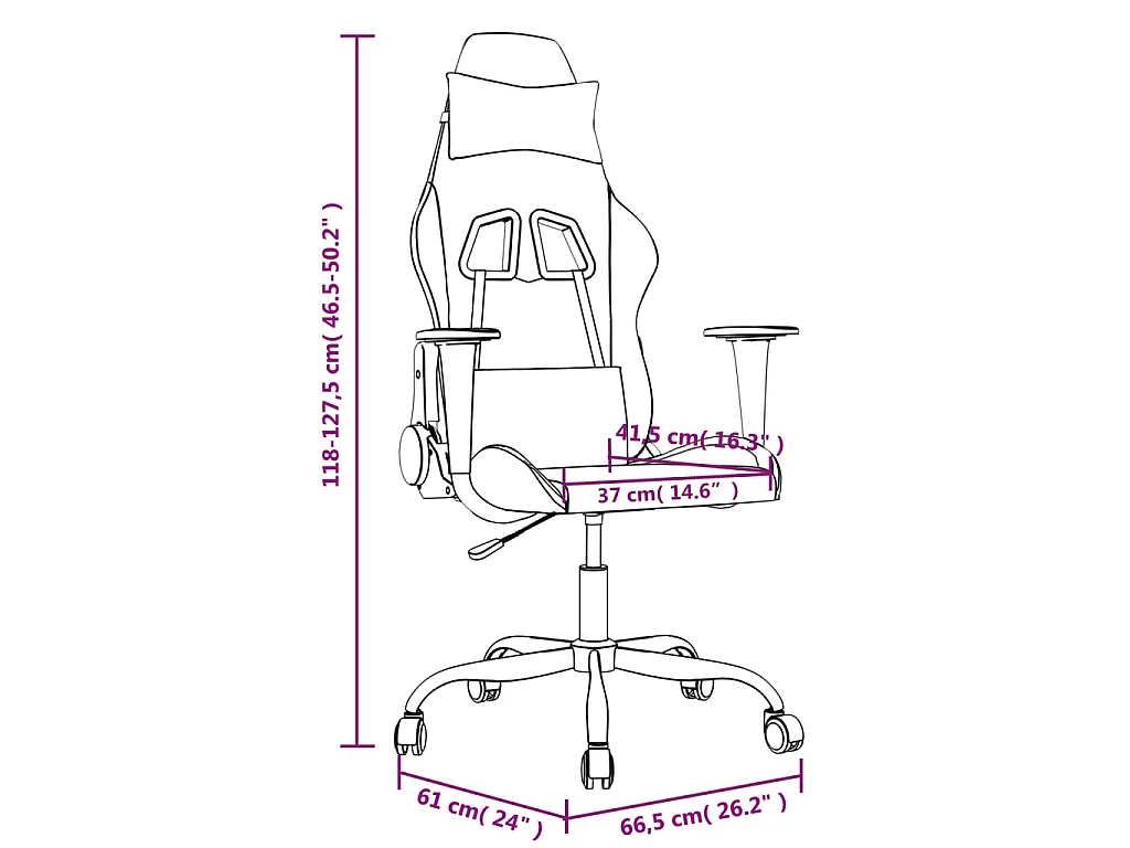 Massage gamestoel kunstleer zwart en camouflage