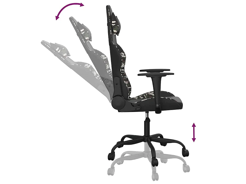 Chaise de jeu de massage Noir et camouflage Similicuir