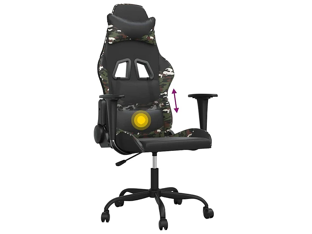 Chaise de jeu de massage Noir et camouflage Similicuir