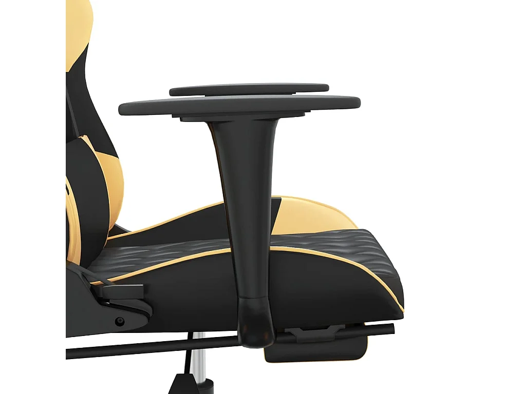 Chaise de jeu avec repose-pied Noir et doré Similicuir