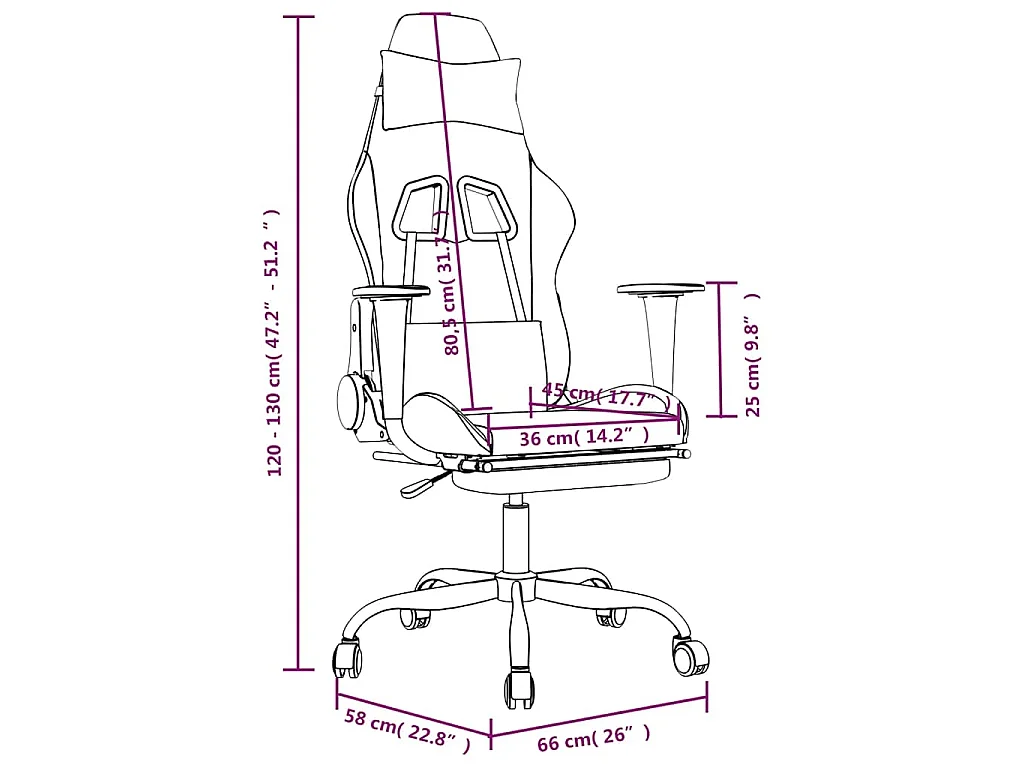 Gaming-Stuhl mit Massage & Fußstütze Schwarz und Gelb Stoff