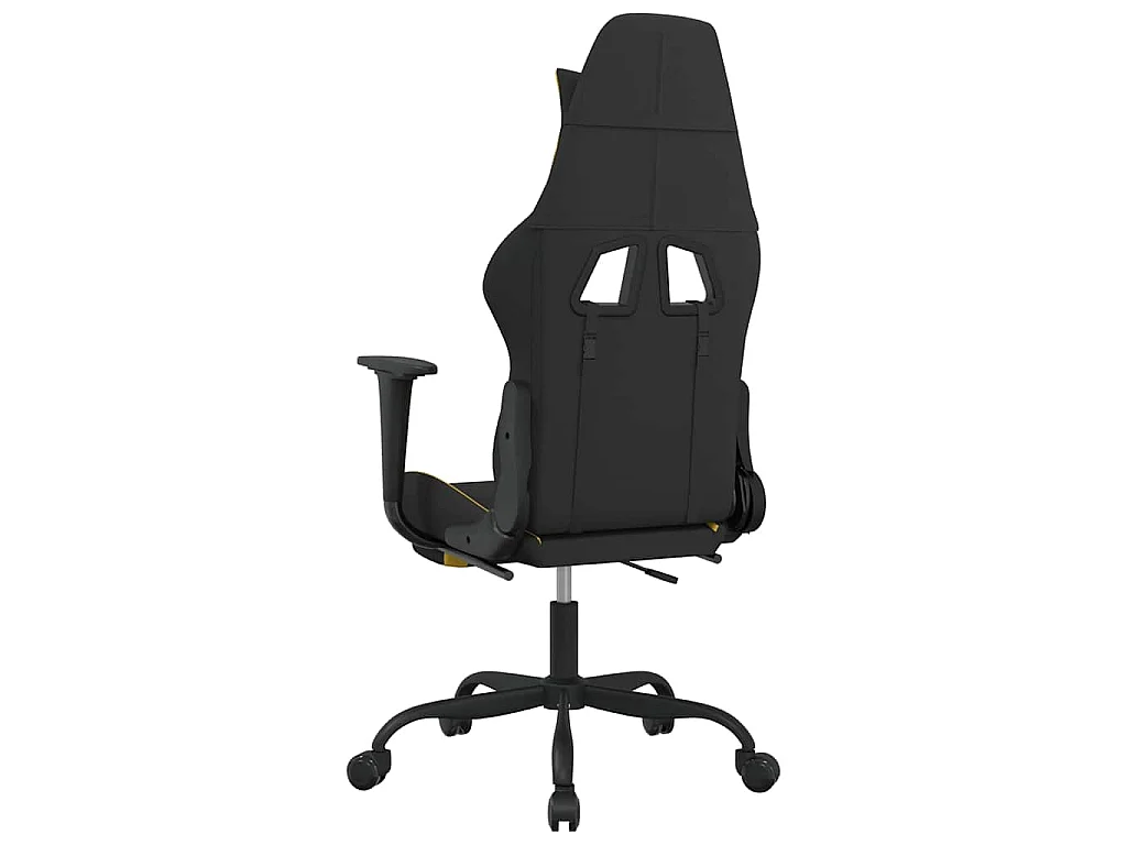 Chaise de jeu de massage avec repose-pied Noir et jaune Tissu
