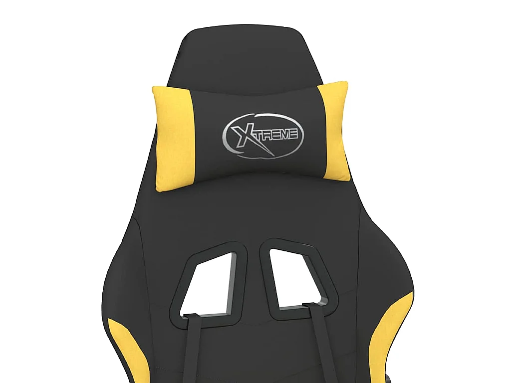 Chaise de jeu de massage avec repose-pied Noir et jaune Tissu