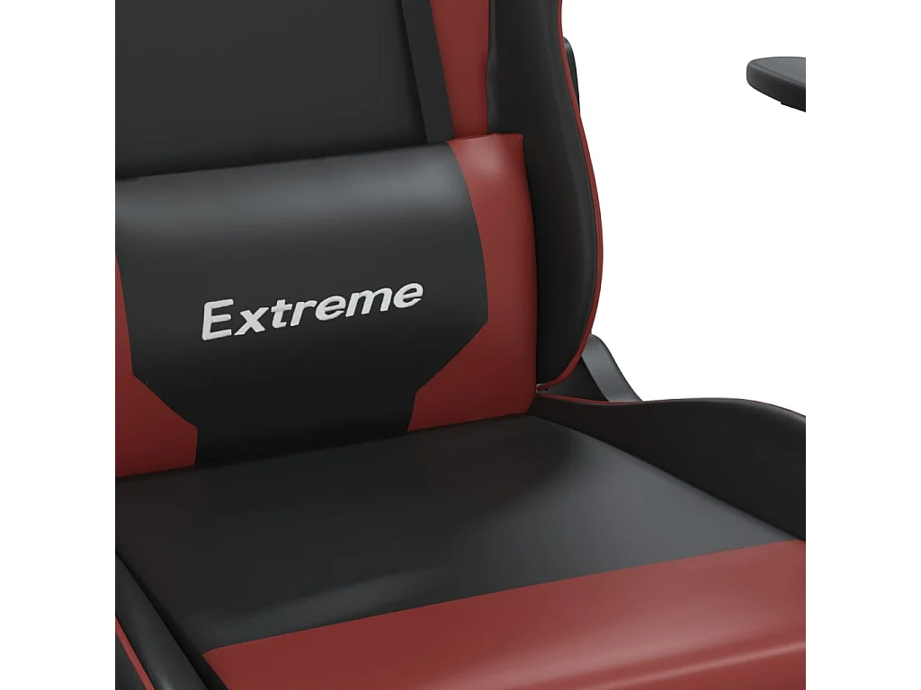 Chaise de jeu avec repose-pied Noir/rouge bordeaux Similicuir