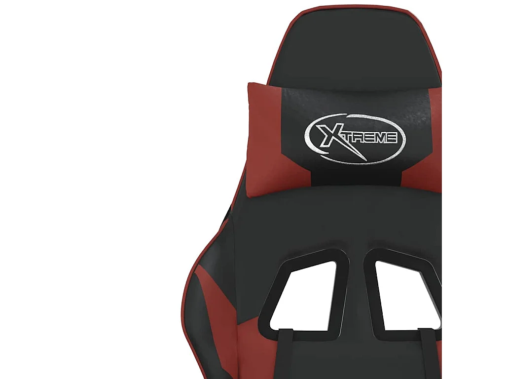 Chaise de jeu avec repose-pied Noir/rouge bordeaux Similicuir