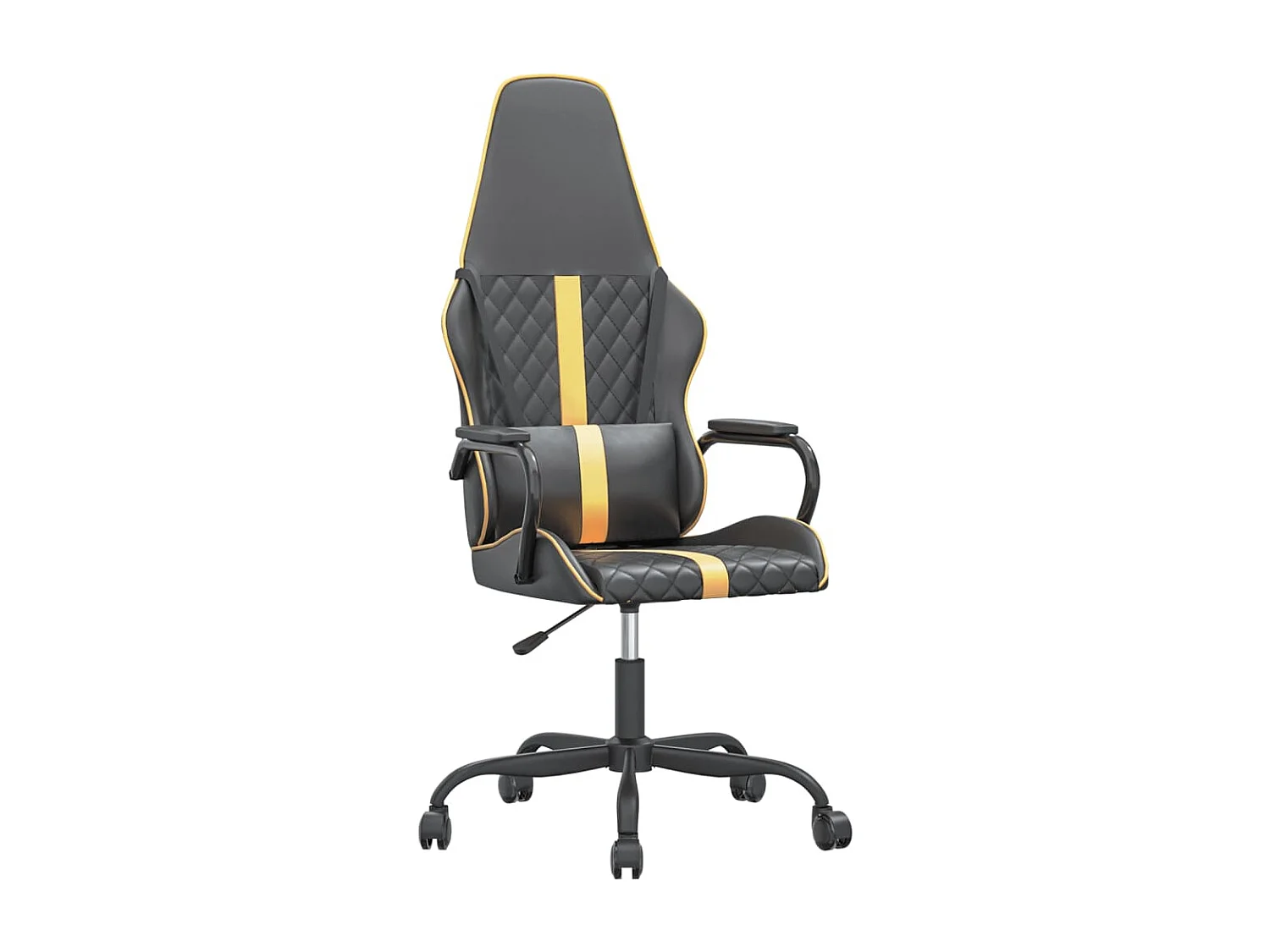 Chaise de jeu de massage doré et noir similicuir