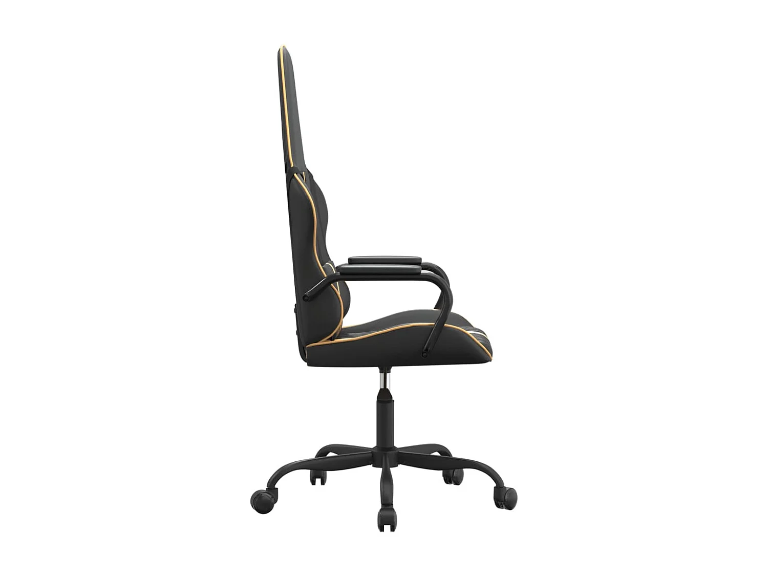 Chaise de jeu de massage doré et noir similicuir