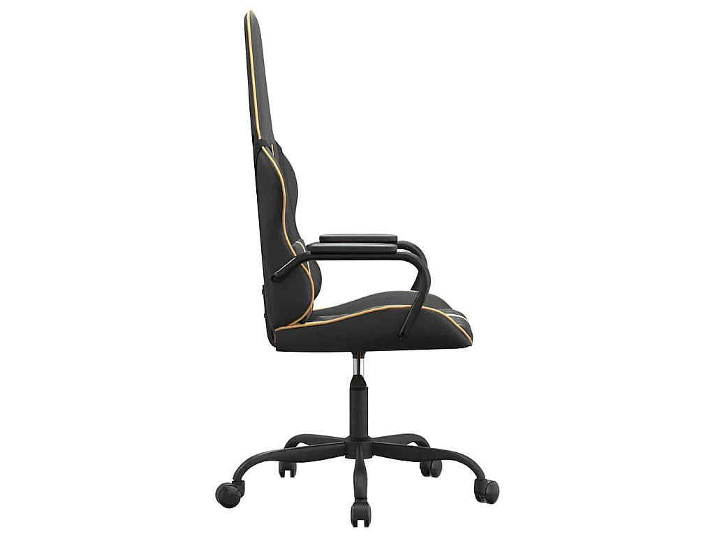 Chaise de jeu de massage doré et noir similicuir