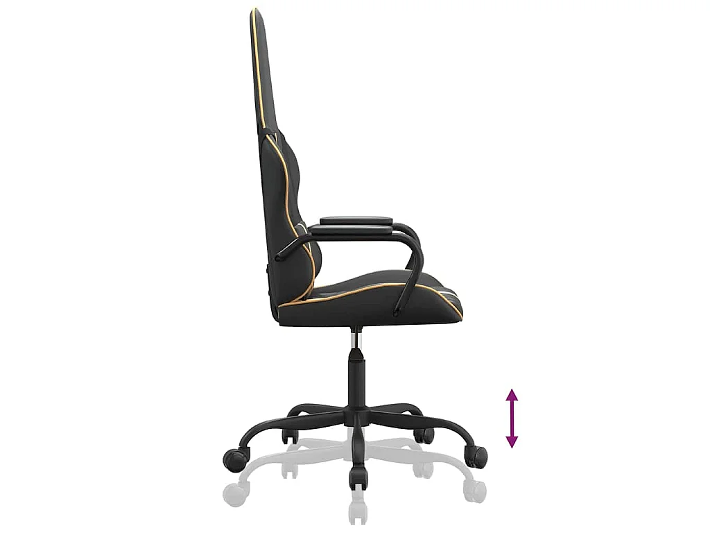 Chaise de jeu de massage doré et noir similicuir