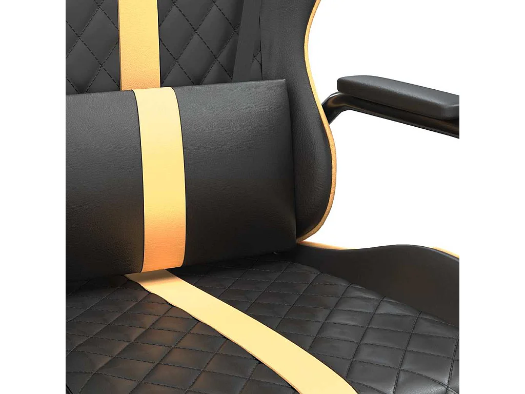 Chaise de jeu de massage doré et noir similicuir