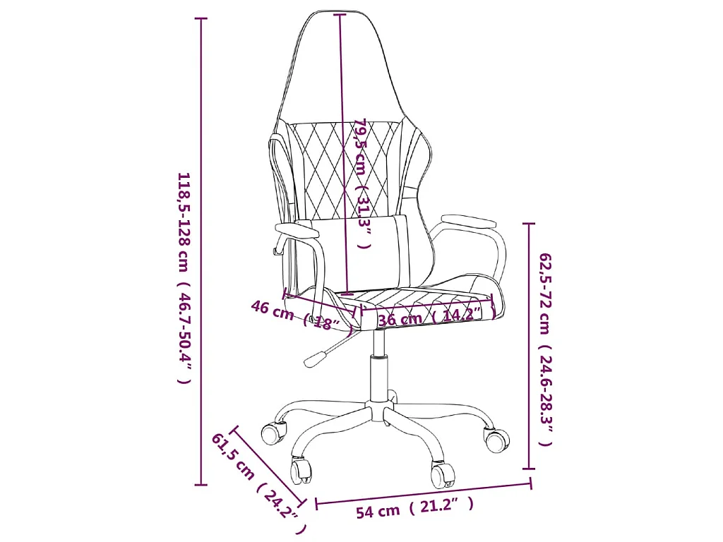 Chaise de jeu de massage Noir et doré Similicuir