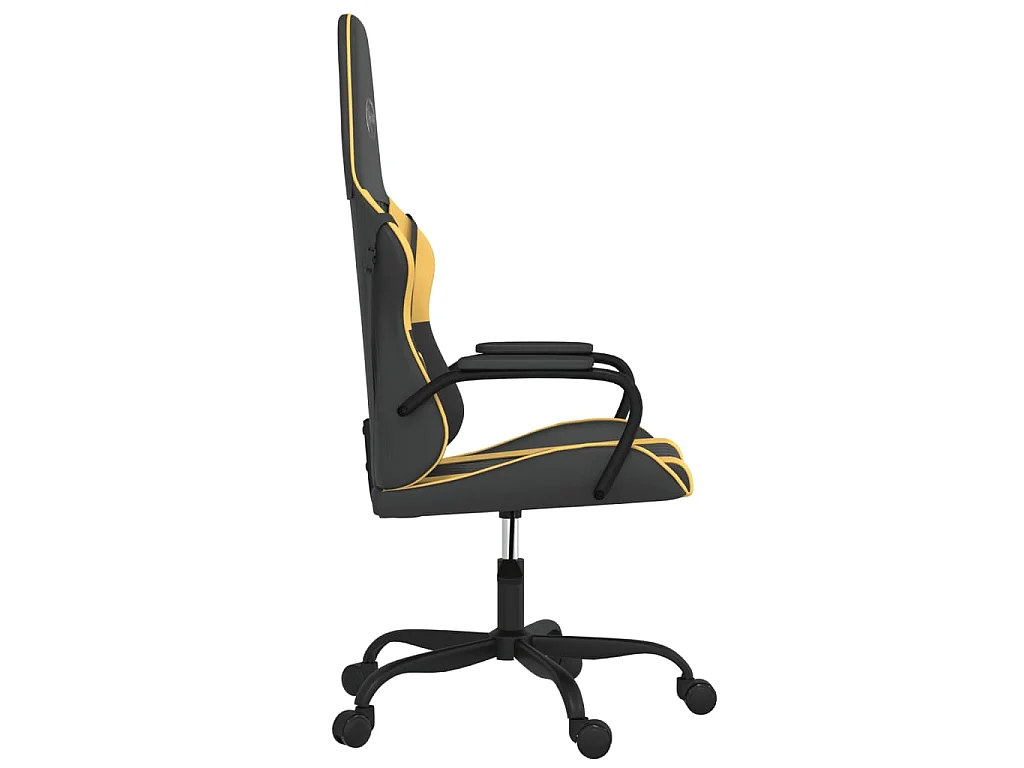 Chaise de jeu de massage Noir et doré Similicuir