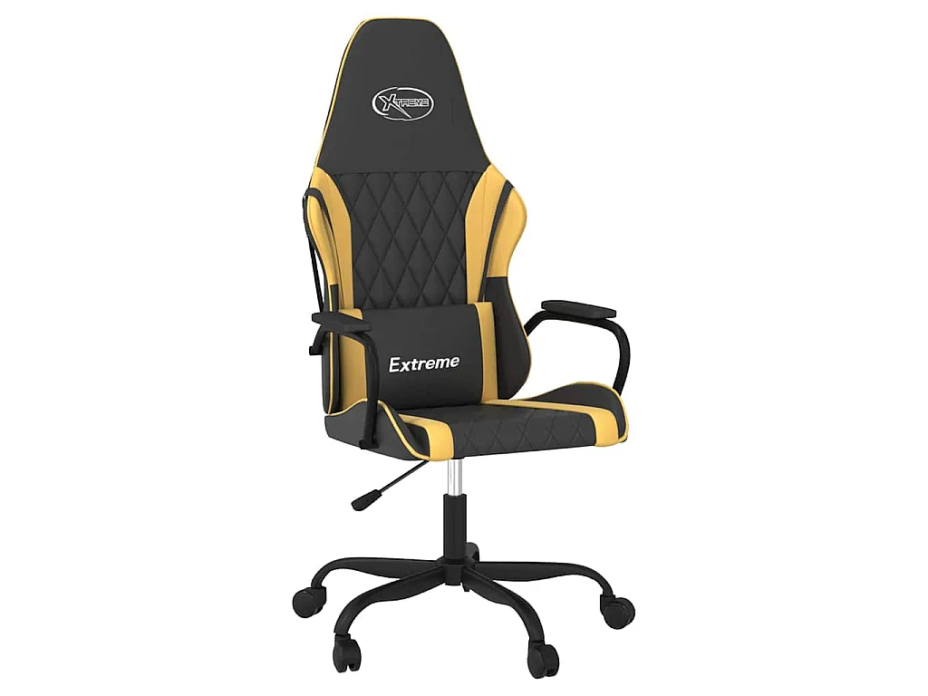 Chaise de jeu de massage Noir et doré Similicuir