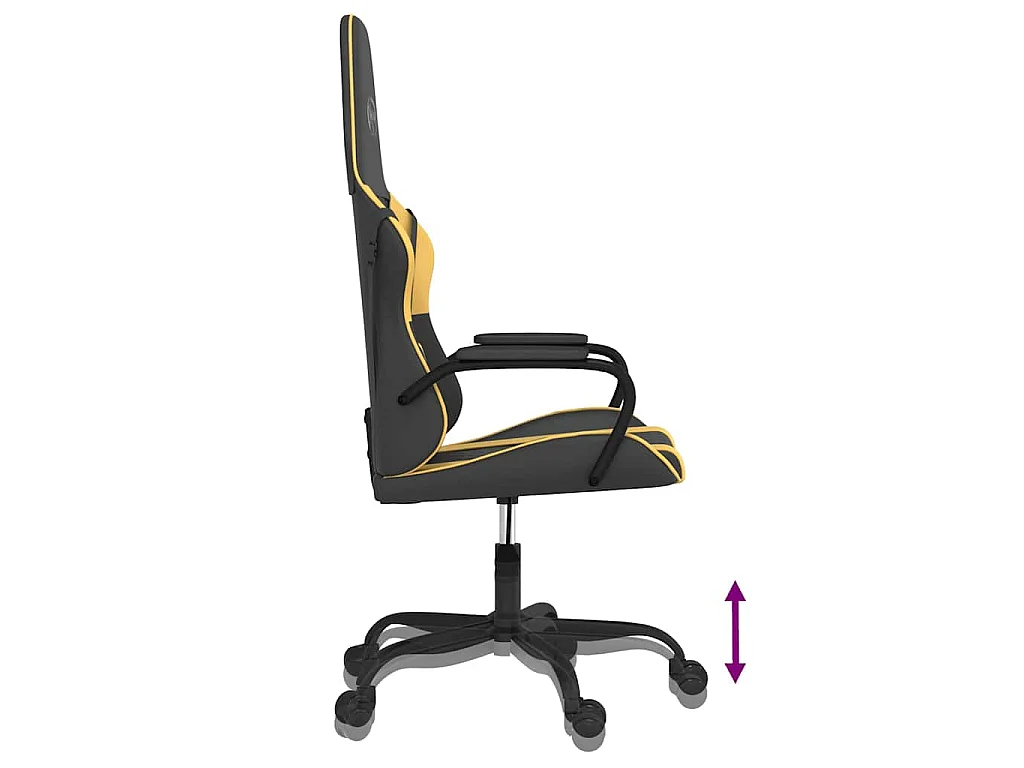 Chaise de jeu de massage Noir et doré Similicuir