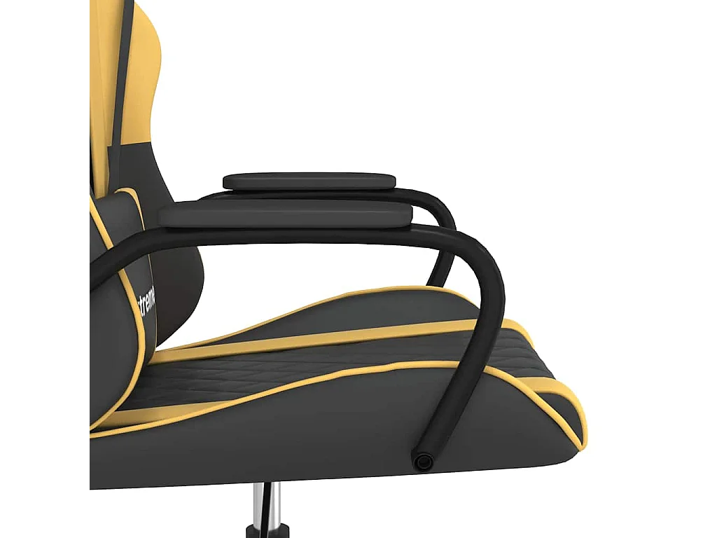 Chaise de jeu de massage Noir et doré Similicuir
