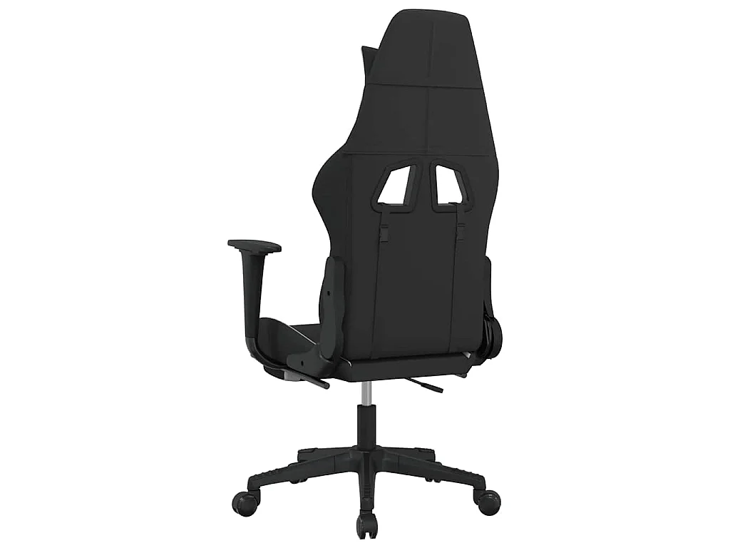 Chaise de jeu de massage avec repose-pied Noir et blanc Tissu