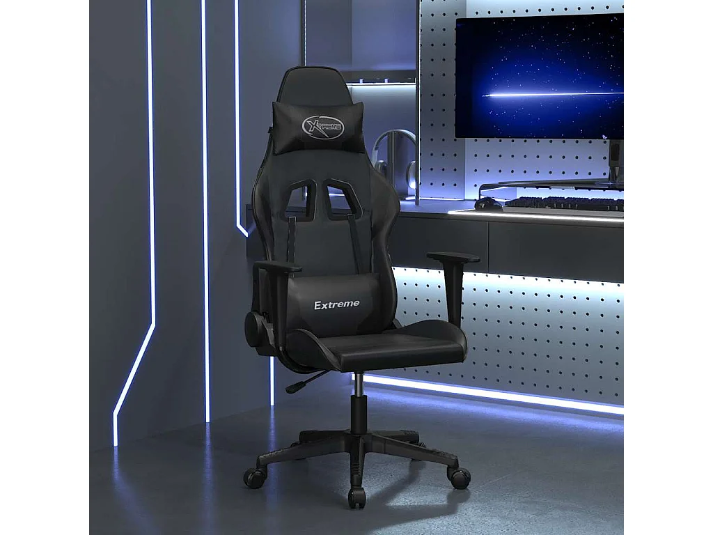 Chaise de jeu de massage noir similicuir