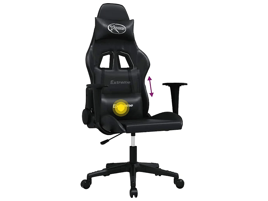 Chaise de jeu de massage noir similicuir