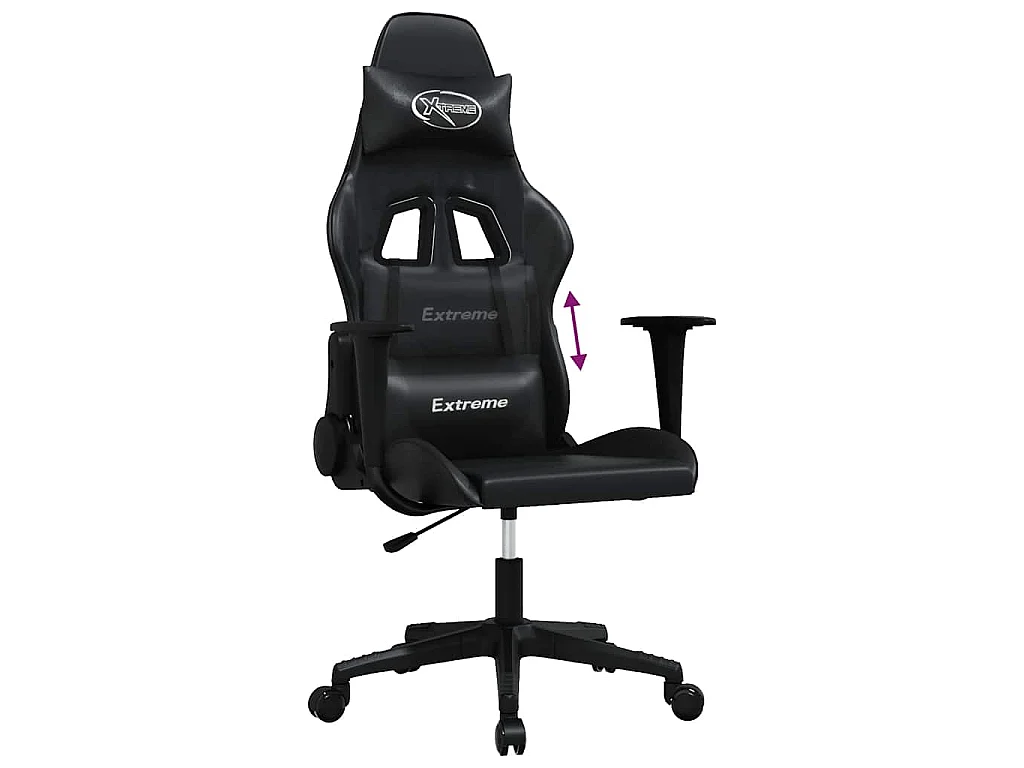 Chaise de jeu de massage noir similicuir