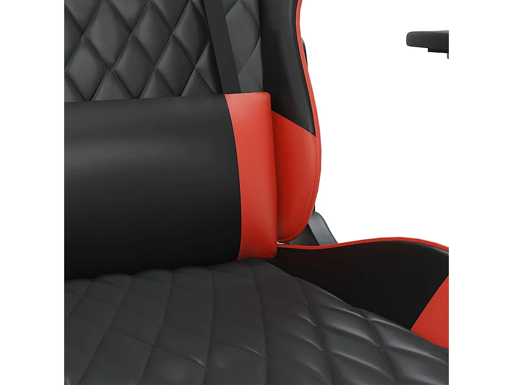 Chaise de jeu de massage avec repose-pied Noir&Rouge Similicuir