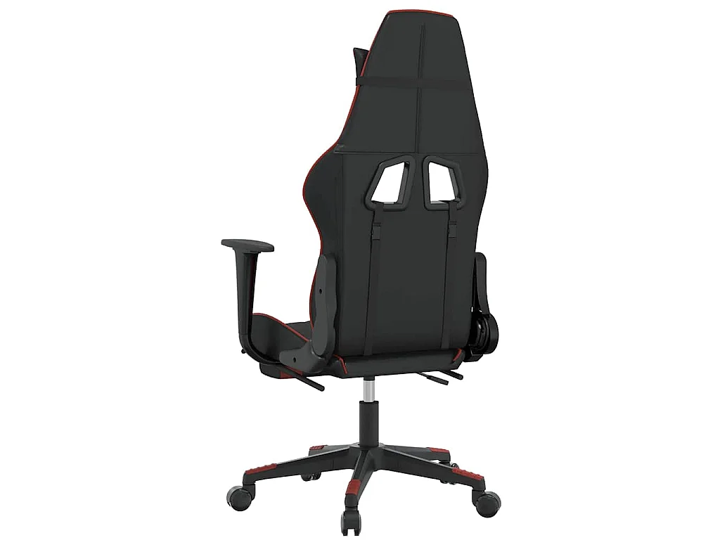 Sedia da Gaming Massaggio Poggiapiedi Nero e Rosso Similpelle
