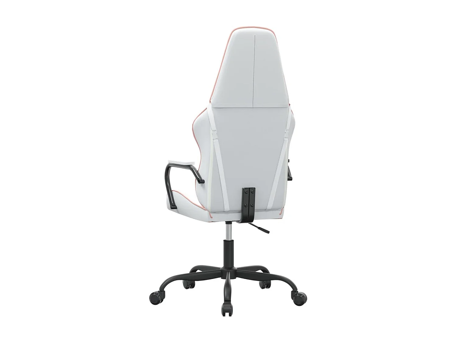 Cadeira gaming couro artificial branco e rosa