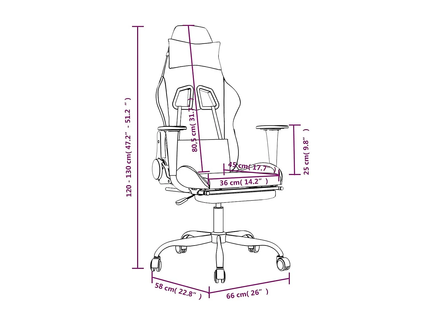 Chaise de jeu de massage avec repose-pied Noir et crème Tissu