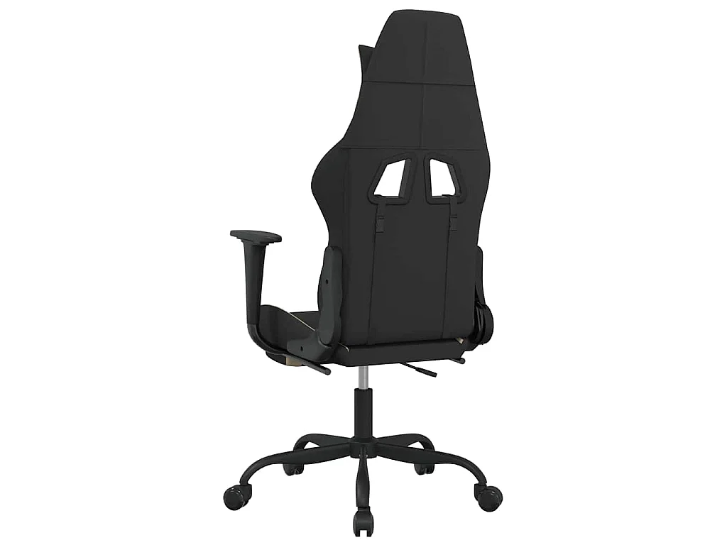 Chaise de jeu de massage avec repose-pied Noir et crème Tissu