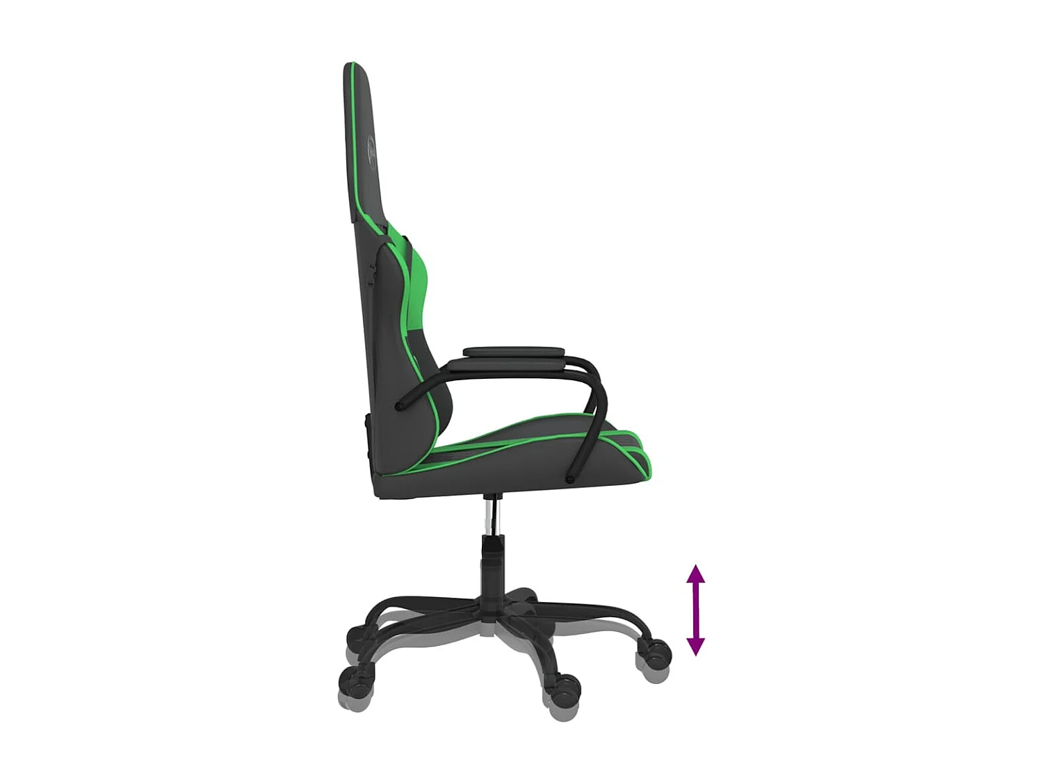 Sedia da Gaming Nera e Verde in Similpelle