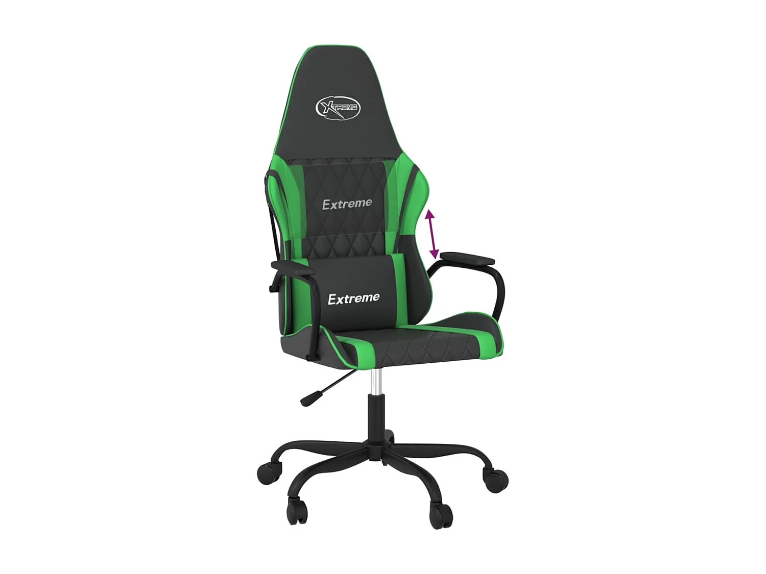 Chaise de jeu Noir et vert Similicuir