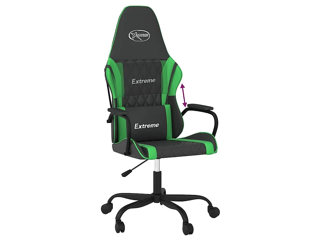 Chaise de jeu Noir et vert Similicuir