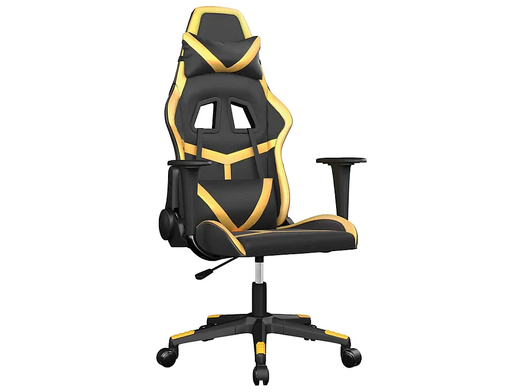 Chaise de jeu de massage Noir et doré Similicuir