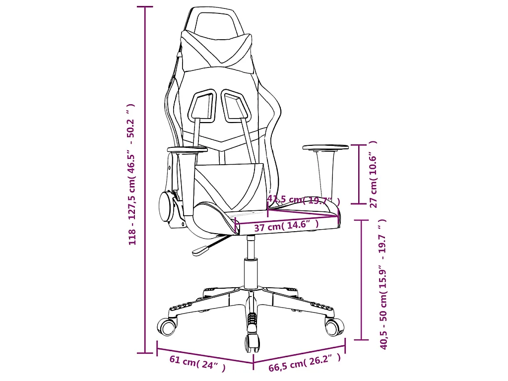 Chaise de jeu de massage Noir et doré Similicuir