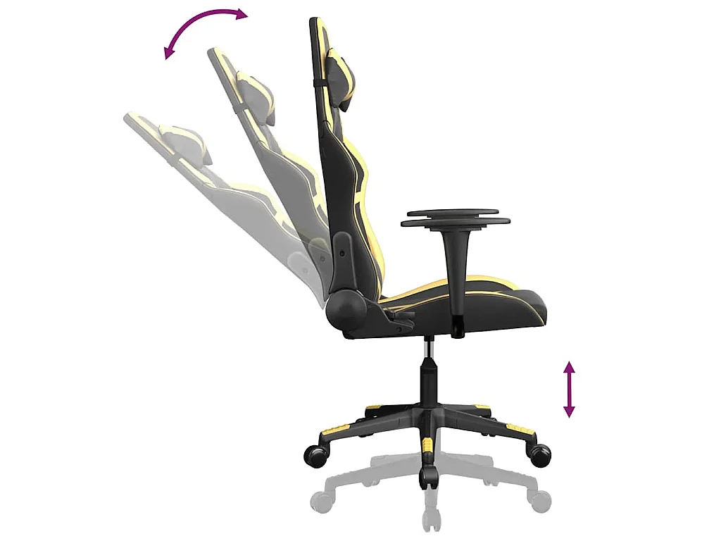 Chaise de jeu de massage Noir et doré Similicuir