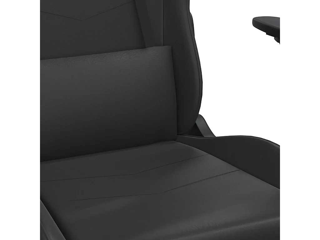 Gaming-Stuhl mit Fußstütze Schwarz Kunstleder