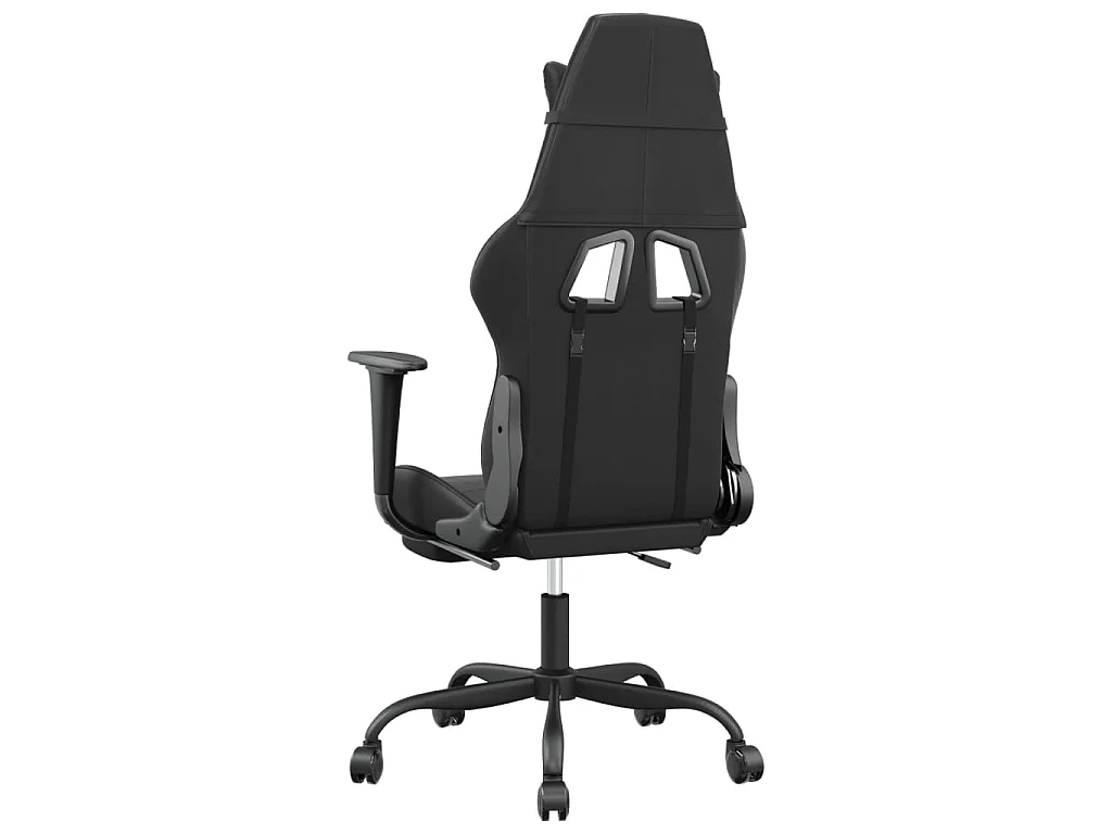 Sedia da Gaming con Poggiapiedi Nero in Similpelle