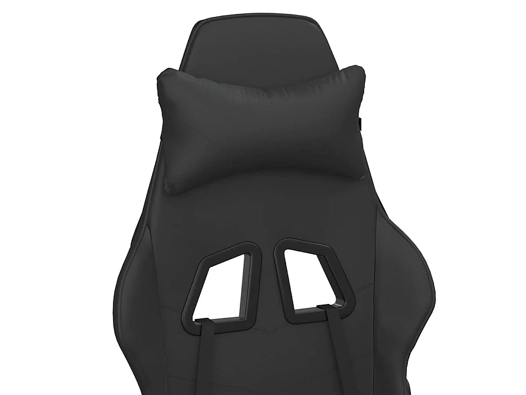 Cadeira gaming c/ apoio pés couro artificial preto