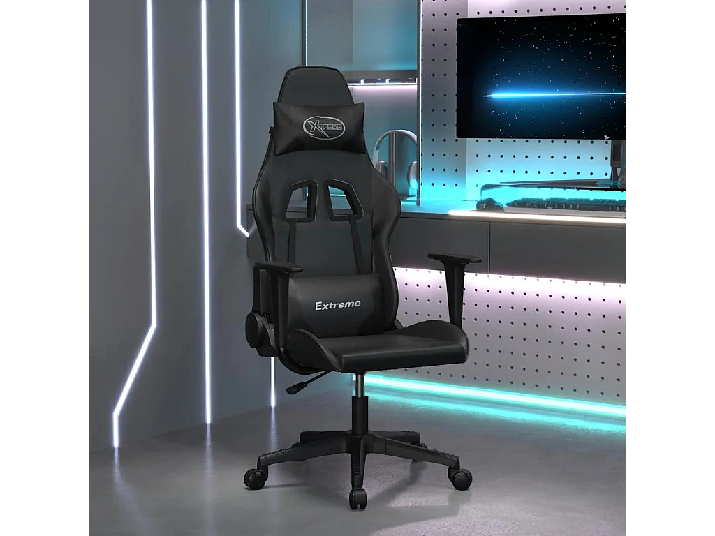 Gamestoel kunstleer zwart
