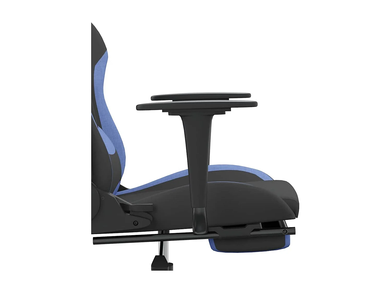 Gaming-Stuhl mit Massage & Fußstütze Schwarz und Blau Stoff