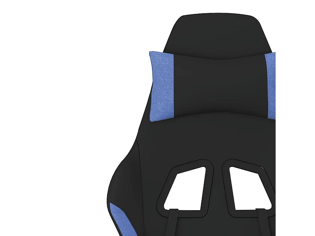 Gaming-Stuhl mit Massage & Fußstütze Schwarz und Blau Stoff
