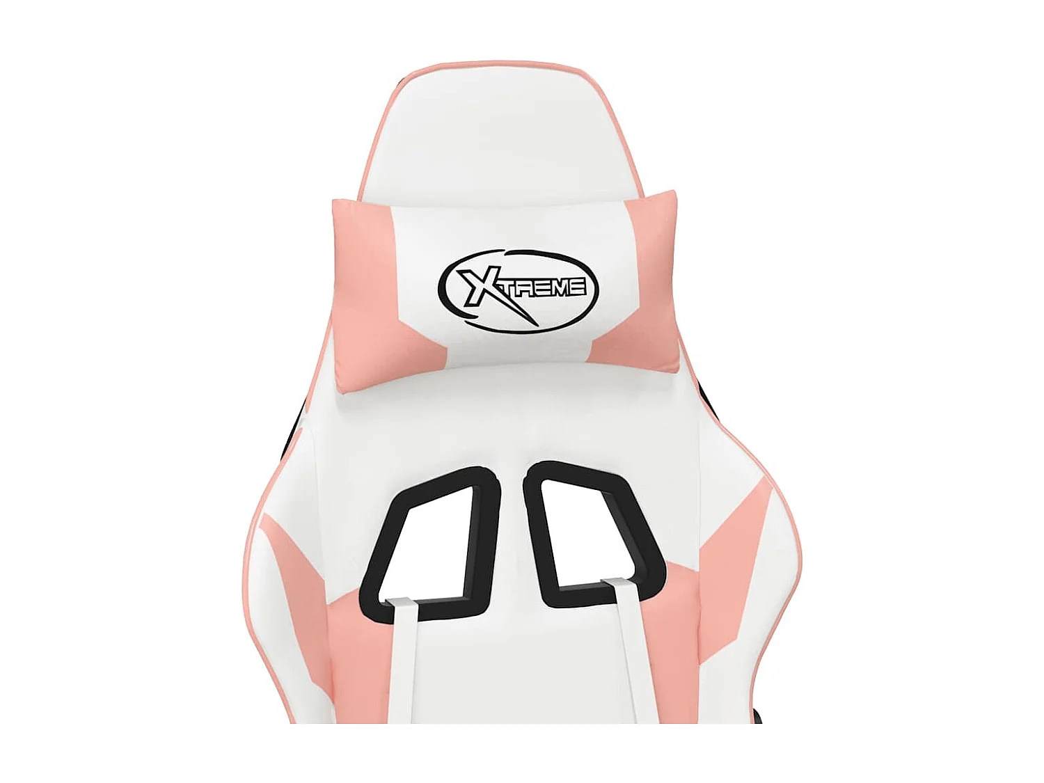 Sedia da Gaming Massaggio Poggiapiedi Bianco e Rosa Similpelle