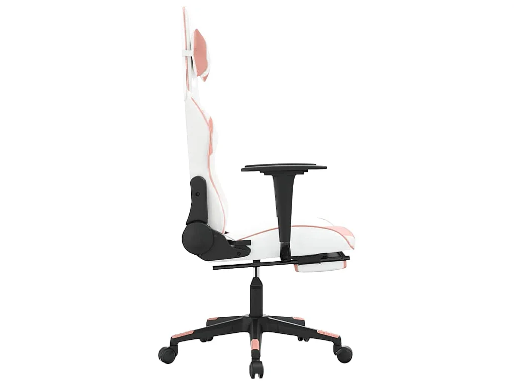 Chaise de jeu de massage avec repose-pied Blanc rose Similicuir