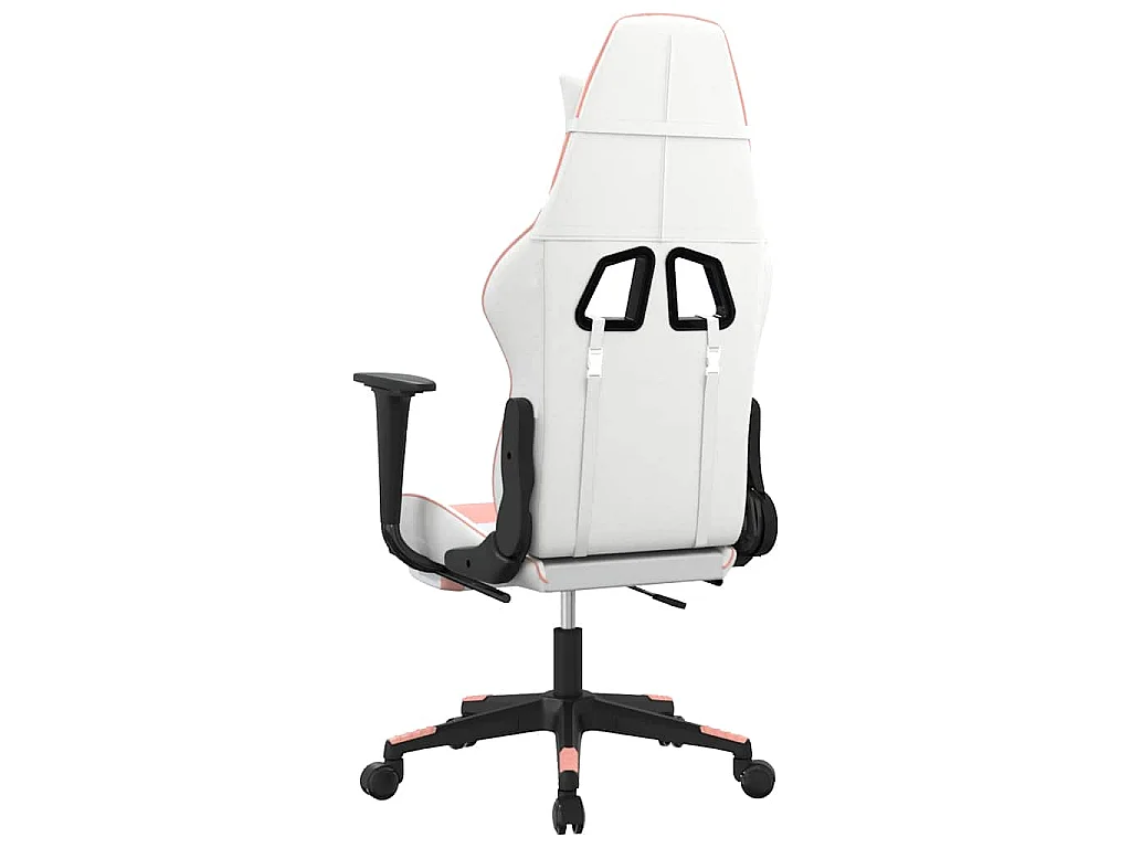 Chaise de jeu de massage avec repose-pied Blanc rose Similicuir